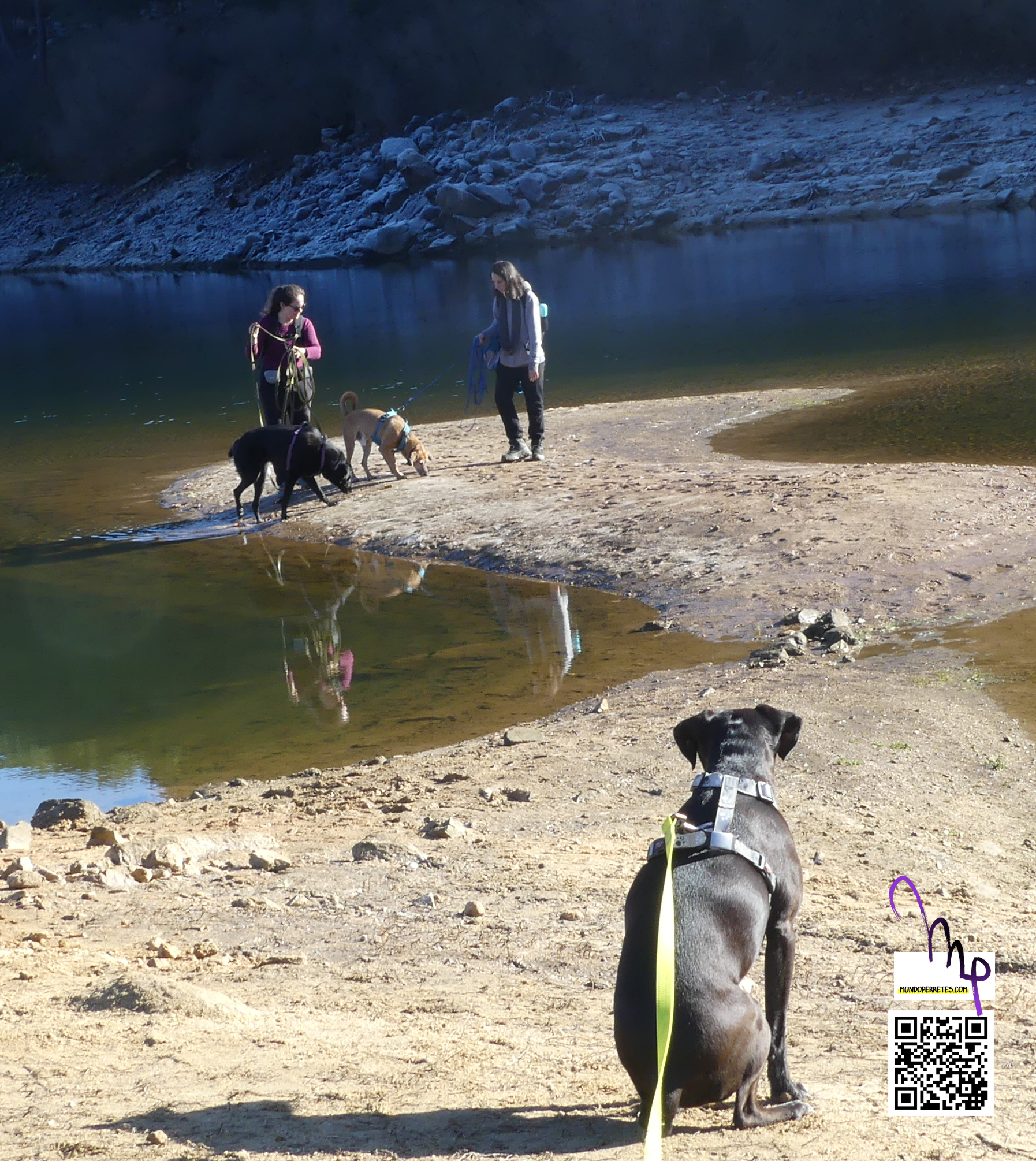 Paseantas junto al río